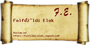 Felföldi Elek névjegykártya