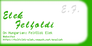 elek felfoldi business card